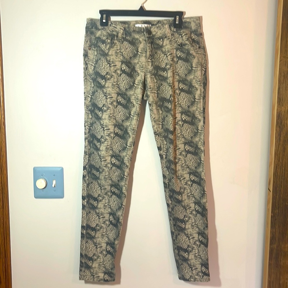 CABI skinny snakeskin print jeans